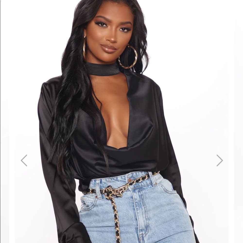 Fashionova Brand New Cowl Black Top- L